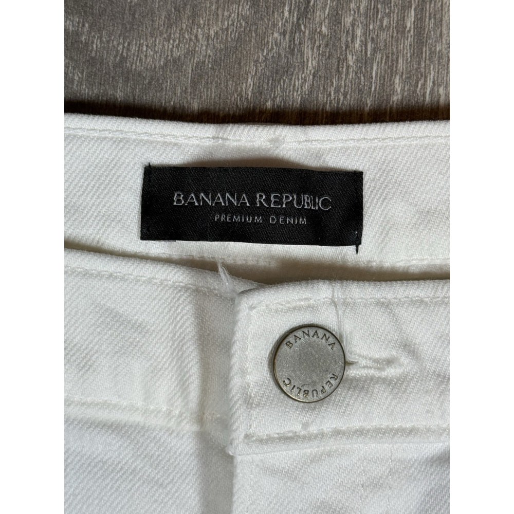 Banana Republic Jeans Womens 29 White High Rise Wide Leg Crop Denim Casual Pants - Picture 5 of 6